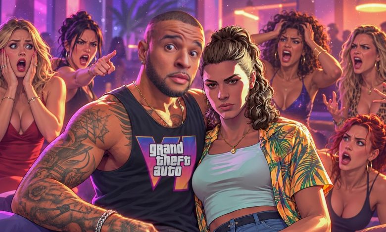 Illustration du débat autour de GTA 6, de Jason et Lucia et de la jalousie dans les couples