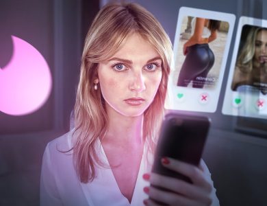 Homme consultant une application de rencontre sur son téléphone